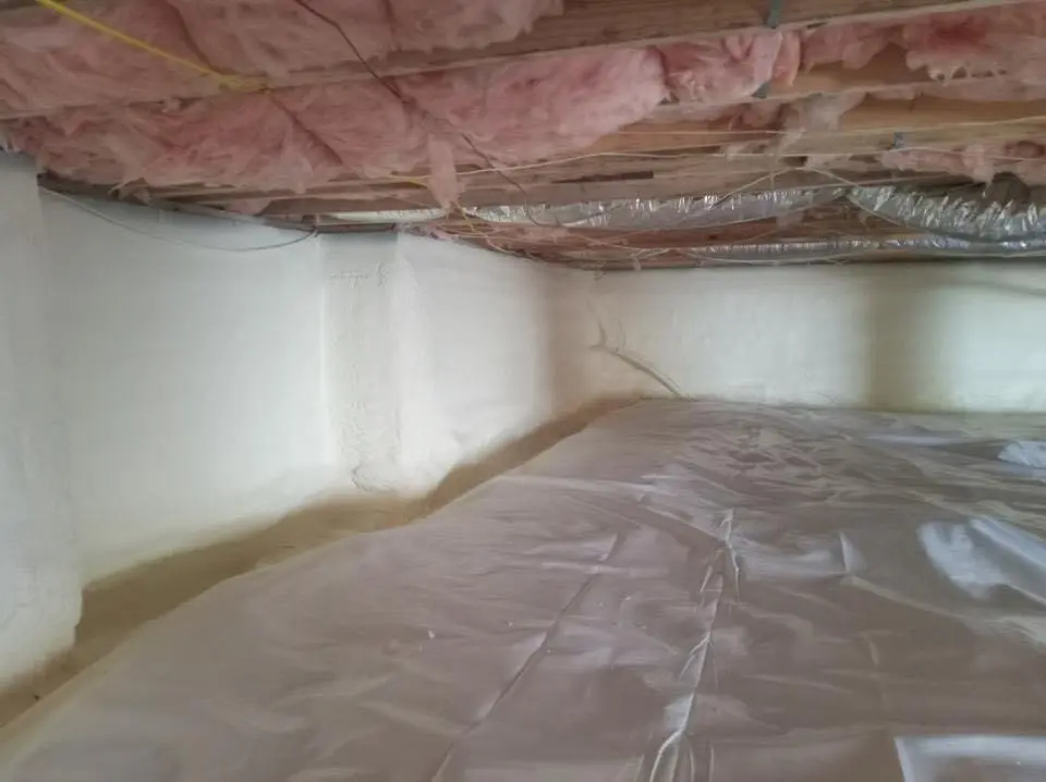 Crawl space encapsulation with closed-cell spray foam for Attic Insulation in Creston